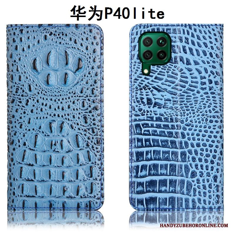 Huawei P40 Lite Läderfodral All Inclusive Skal Telefon Skydd Blå Täcka