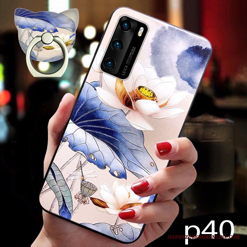 Huawei P40 Mjuk Trend Skal Telefon Rosa Fallskydd Vind Silikon