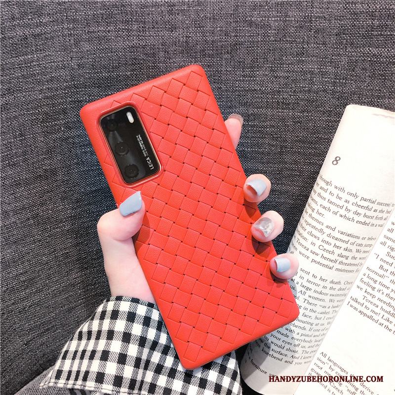 Huawei P40 Net Red Andningsbar Mjuk Skal Skydd Telefon Nubuck