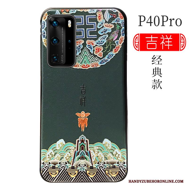 Huawei P40 Pro Blå Högt Utbud Mjuk Silikon Skal Telefon Personlighet Support