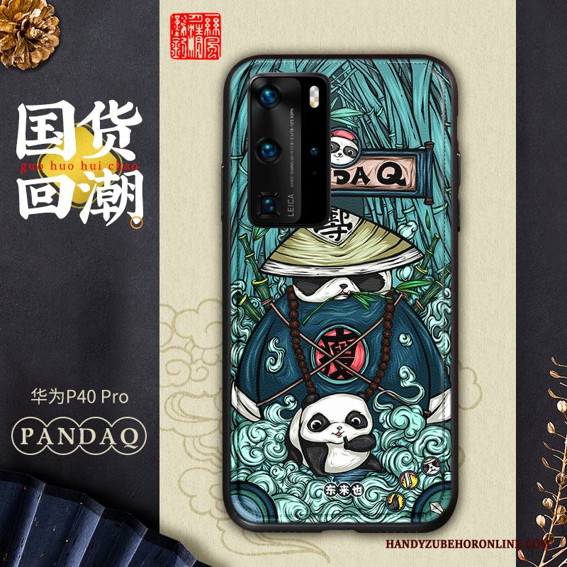 Huawei P40 Pro Läder Kreativa Mobil Telefon Fallskydd Fodral Färg Skal Telefon