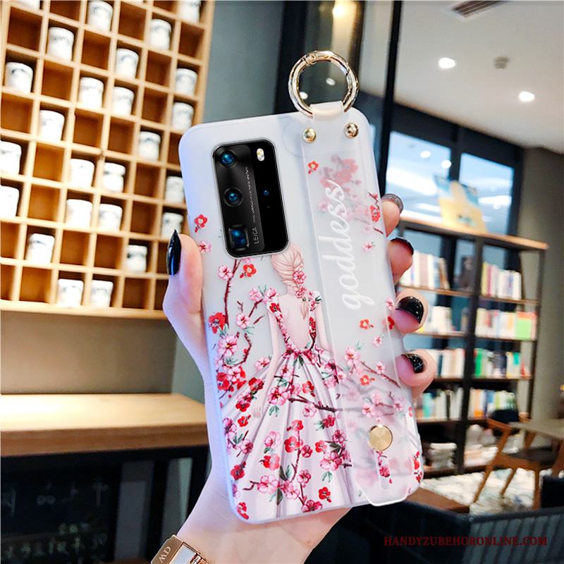 Huawei P40 Pro Purpur Net Red Skal Trend Varumärke Fallskydd Blommor Telefon