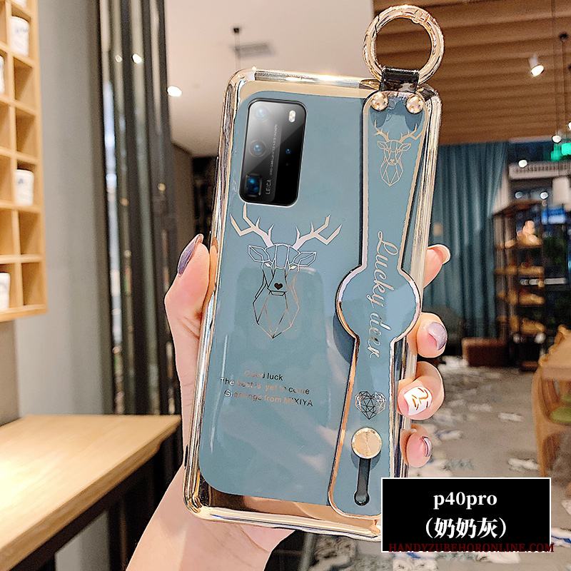 Huawei P40 Pro Skydd Fodral Skal Tecknat Röd Buckskin Mjuk