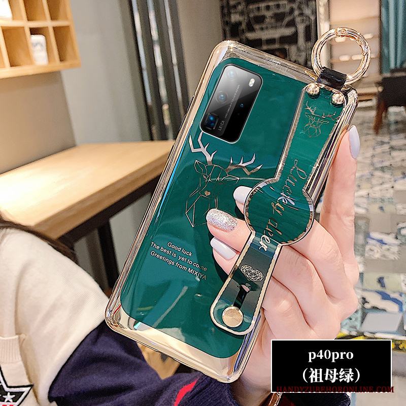 Huawei P40 Pro Skydd Fodral Skal Tecknat Röd Buckskin Mjuk