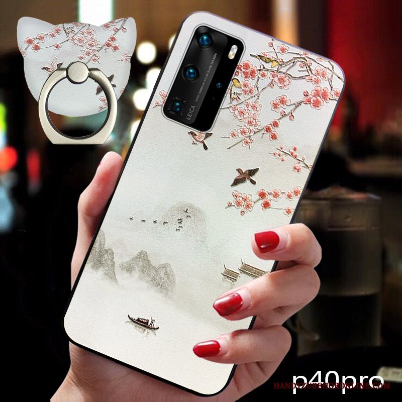 Huawei P40 Pro Trend Slim Kreativa Personlighet Retro Skal Rosa