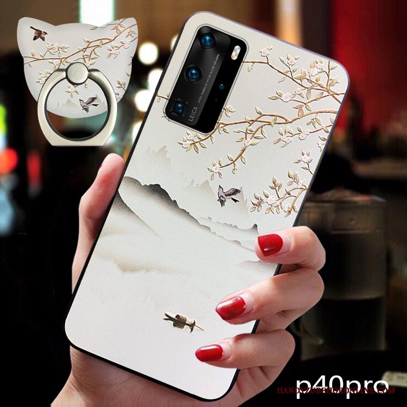 Huawei P40 Pro Trend Slim Kreativa Personlighet Retro Skal Rosa