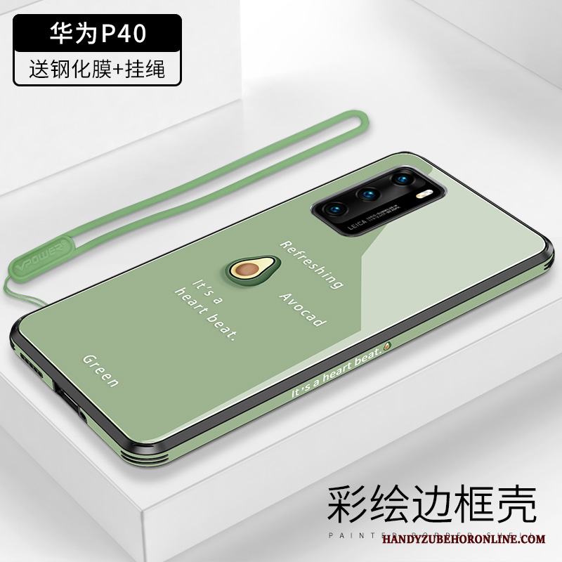 Huawei P40 Skal Enkel Skydd Cow Fodral Hängsmycken Vind Orange