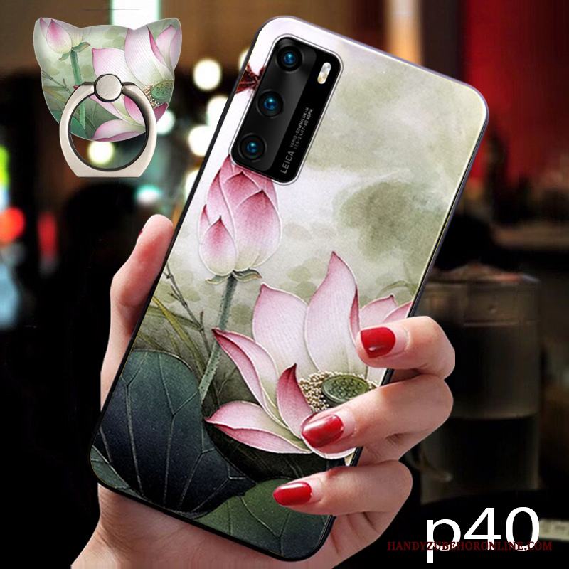 Huawei P40 Skal Retro Fallskydd Mjuk Ny All Inclusive Hängsmycken Silikon