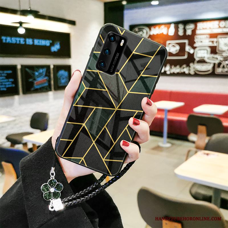 Huawei P40 Skal Skydd Personlighet Par Geometri Trend Silikon Enkel