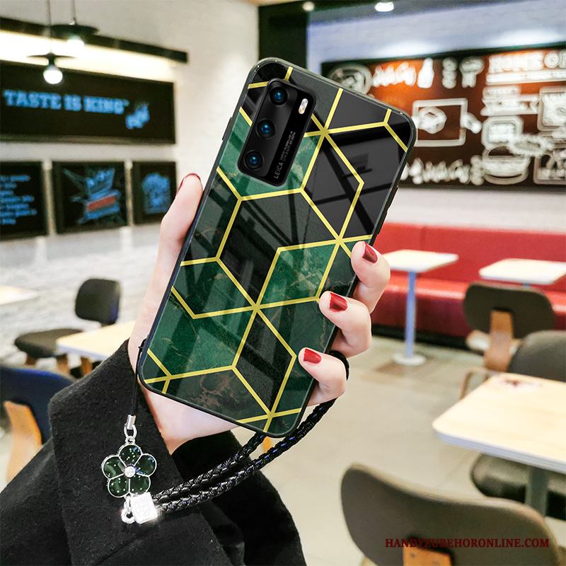 Huawei P40 Skal Skydd Personlighet Par Geometri Trend Silikon Enkel