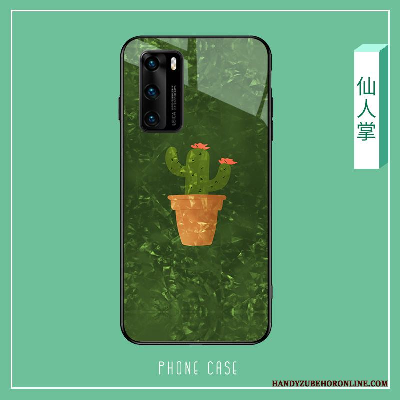 Huawei P40 Skal Slim Kyla Vacker Net Red Spegel Hård Grön