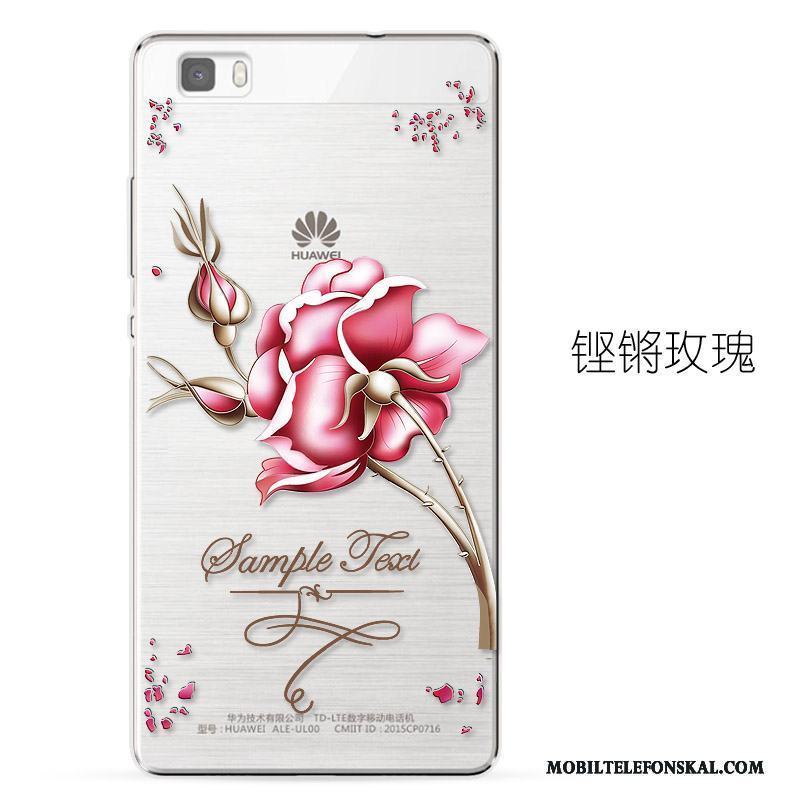 Huawei P8 Lite Skal Telefon Lättnad Fallskydd Silikon Rosa Transparent Mjuk