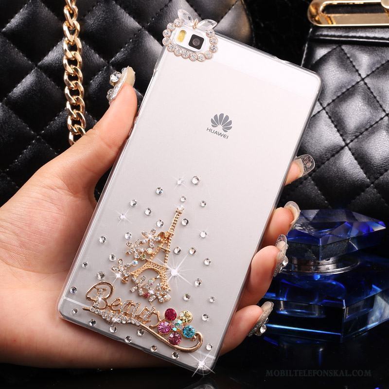 Huawei P8 Lite Skydd Silver Transparent Skal Telefon Hård Ungdom