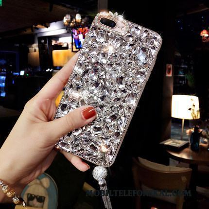 Huawei P8 Lite Vit Skal Telefon Med Tofs All Inclusive Strass Ungdom Mjuk