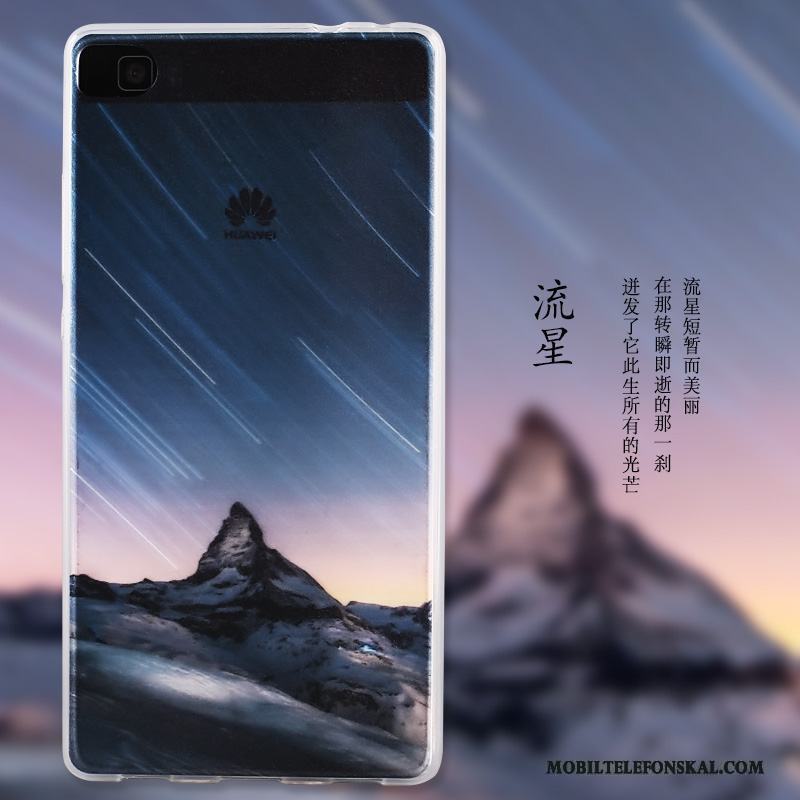 Huawei P8 Skal Målade Hög Fodral Blå Skydd Telefon