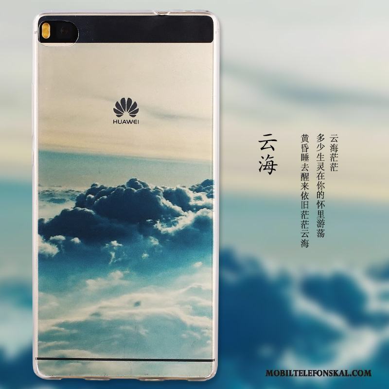 Huawei P8 Skal Målade Hög Fodral Blå Skydd Telefon