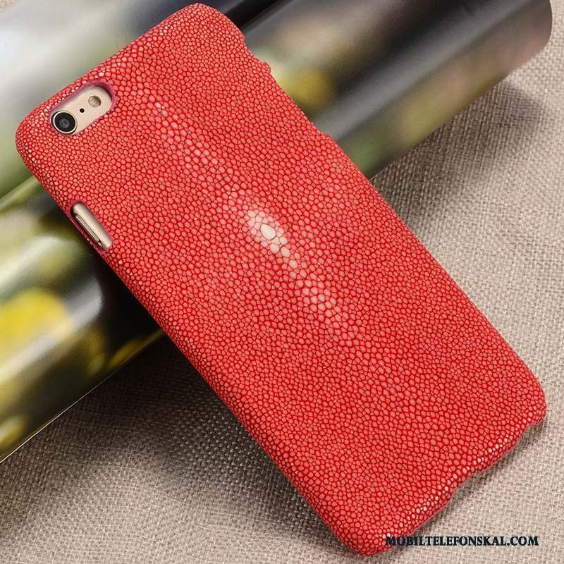 Huawei P8 Skal Pärlor Bakre Omslag Äkta Läder Läderfodral Röd Ungdom Mobil Telefon