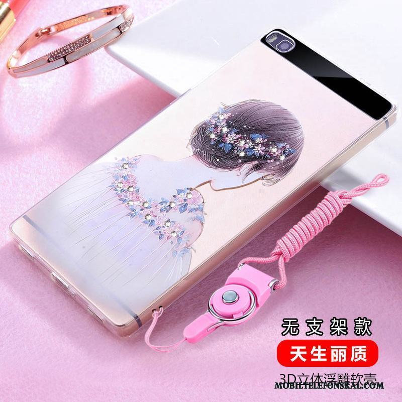 Huawei P8 Transparent Hög Strass Skydd Silikon Fallskydd Skal Telefon