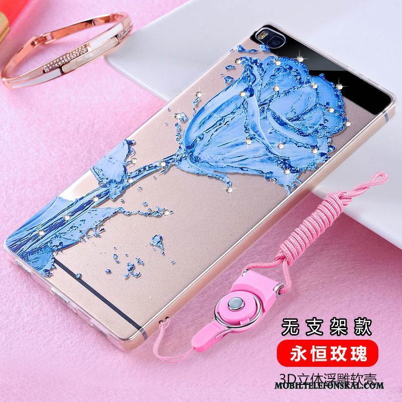 Huawei P8 Transparent Hög Strass Skydd Silikon Fallskydd Skal Telefon