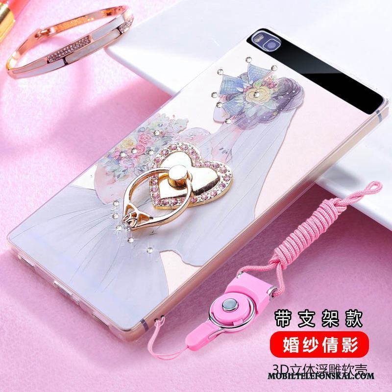 Huawei P8 Transparent Hög Strass Skydd Silikon Fallskydd Skal Telefon