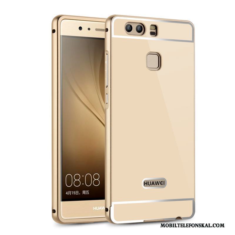 Huawei P9 Bakre Omslag Silver Skal Frame Skydd Metall Telefon