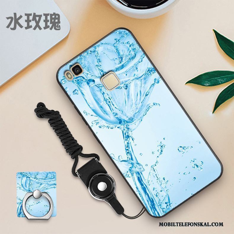Huawei P9 Lite Skal Ljusblå Ungdom Nubuck Fodral Mobil Telefon Tunn Silikon