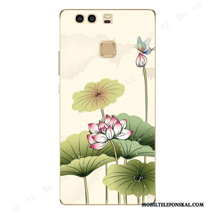Huawei P9 Plus Mjuk Personlighet Skal Telefon All Inclusive Kinesisk Stil Gul Fallskydd