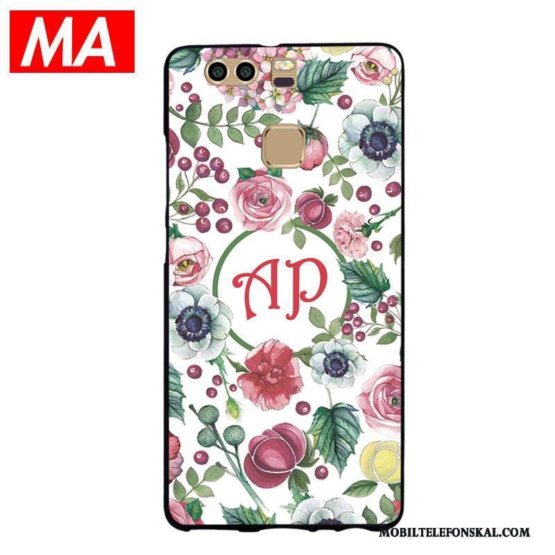 Huawei P9 Plus Silikon Svart Kreativa Blommor All Inclusive Skydd Skal Telefon