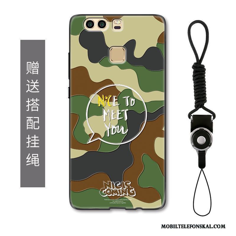 Huawei P9 Plus Skal Kamouflage Kreativa Lättnad Fodral Nubuck Trend Blå