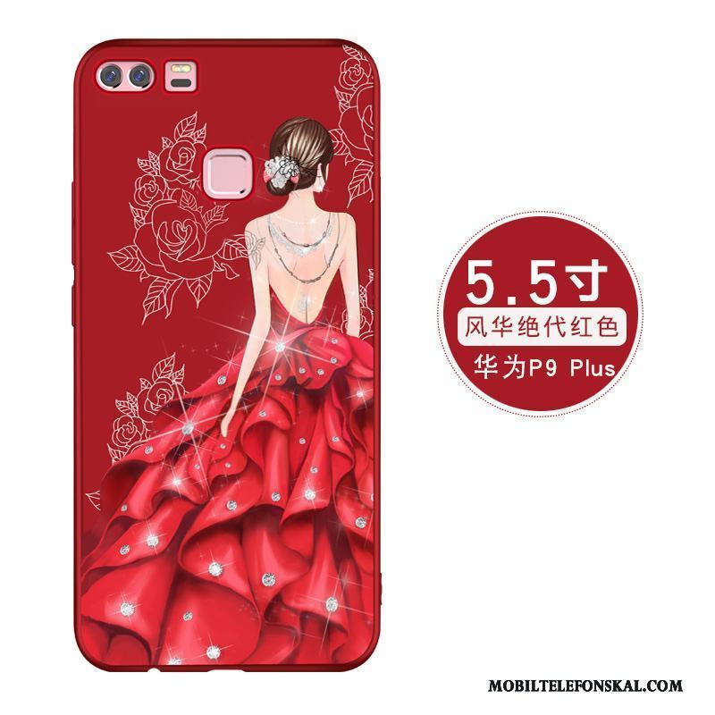 Huawei P9 Plus Skal Telefon Silikon All Inclusive Röd Fallskydd Tunn Ungdom