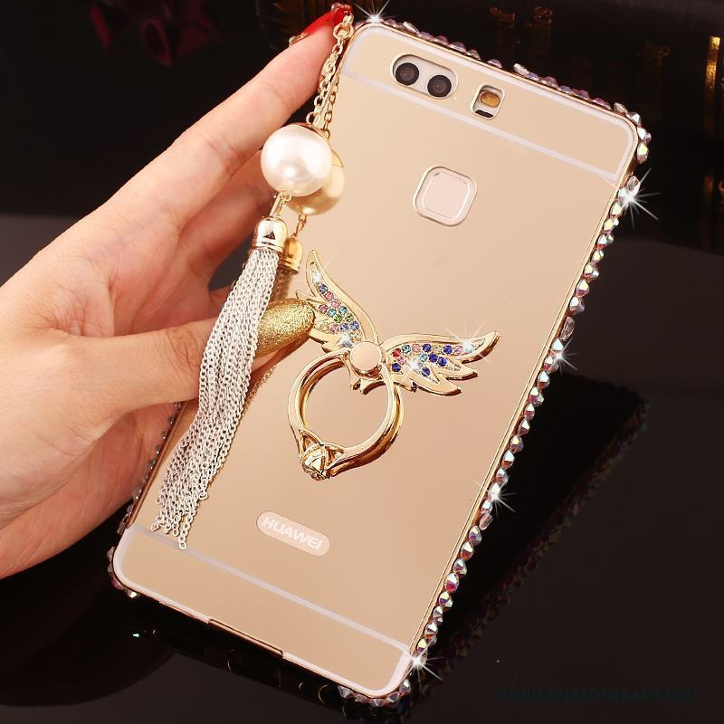 Huawei P9 Plus Strass Metall Skydd Skal Telefon Guld Fodral Frame