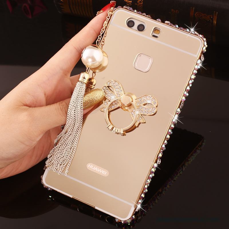 Huawei P9 Plus Strass Metall Skydd Skal Telefon Guld Fodral Frame