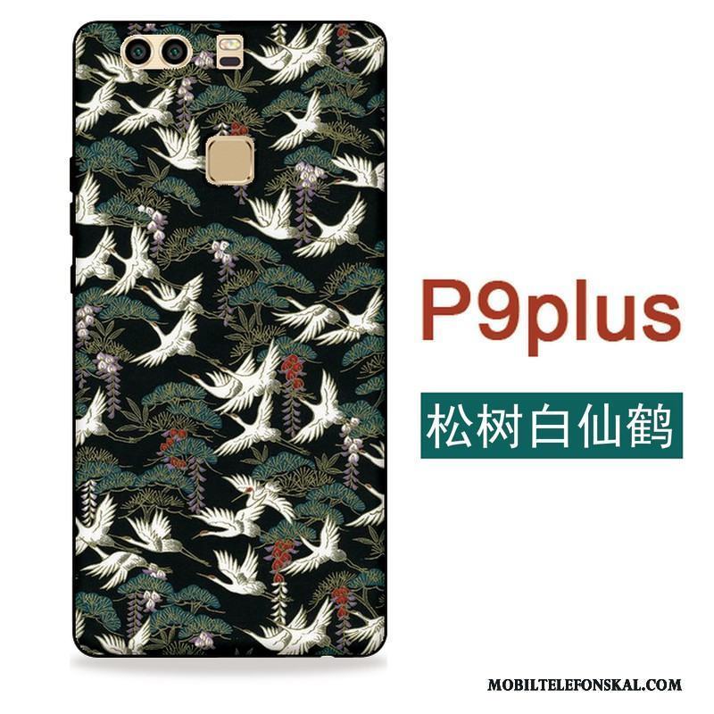 Huawei P9 Plus Vind Grön Silikon Crane Skal Telefon Katt Cherry
