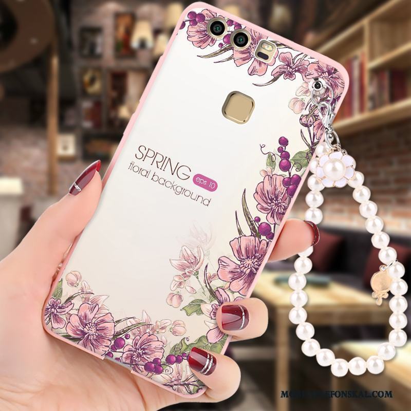 Huawei P9 Skal Telefon All Inclusive Rosa Fallskydd Hängsmycken Silikon Tecknat