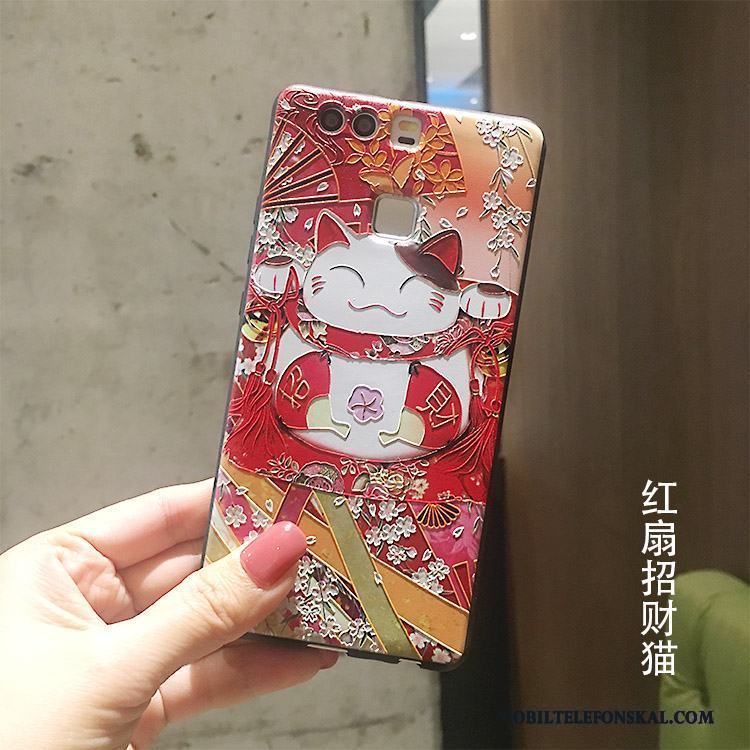 Huawei P9 Skal Telefon Silikon Röd Fodral Lättnad Ny Skydd