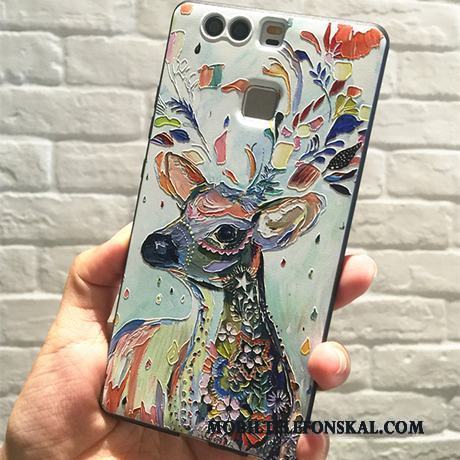 Huawei P9 Skydd Skal Telefon Nubuck Silikon Lättnad Hängsmycken