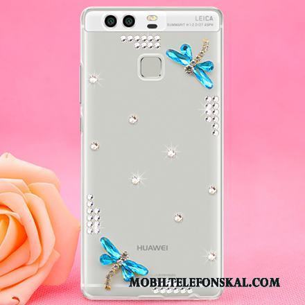 Huawei P9 Slim Strass Skal Telefon Hård Transparent Mobil Telefon Guld