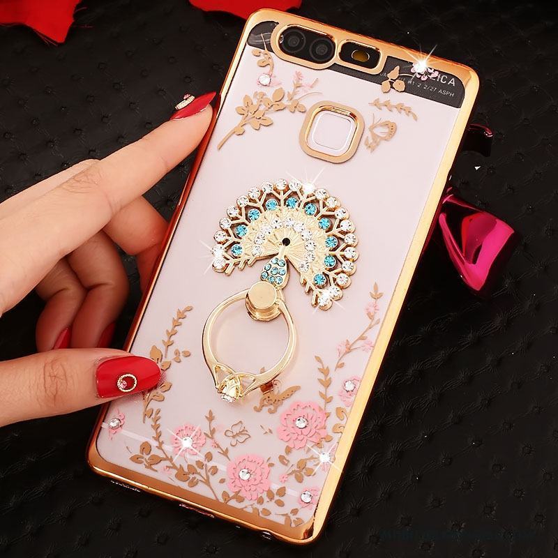 Huawei P9 Strass Rosa Skydd Fodral Skal Mobil Telefon Silikon