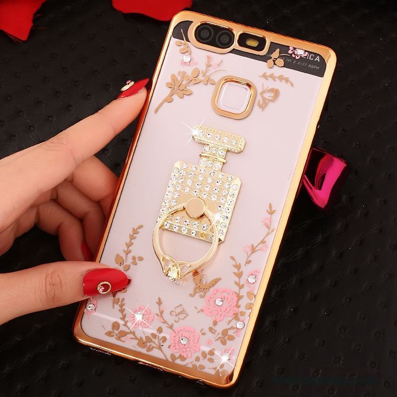 Huawei P9 Strass Rosa Skydd Fodral Skal Mobil Telefon Silikon