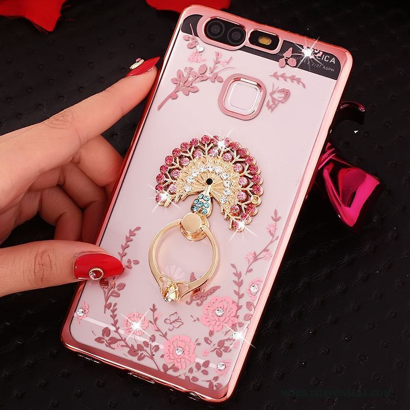 Huawei P9 Strass Rosa Skydd Fodral Skal Mobil Telefon Silikon