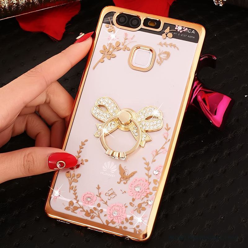 Huawei P9 Strass Rosa Skydd Fodral Skal Mobil Telefon Silikon