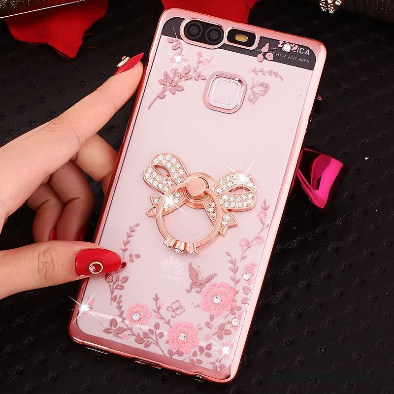 Huawei P9 Strass Rosa Skydd Fodral Skal Mobil Telefon Silikon