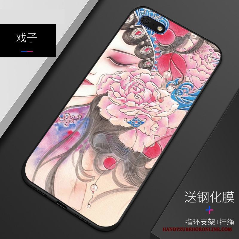 Huawei Y5 2018 Anpassa Skydd Skal Telefon Fallskydd Nubuck Silikon Blå