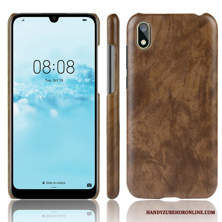 Huawei Y5 2019 Läder Skydd Skal Fodral Telefon Kvalitet Hård