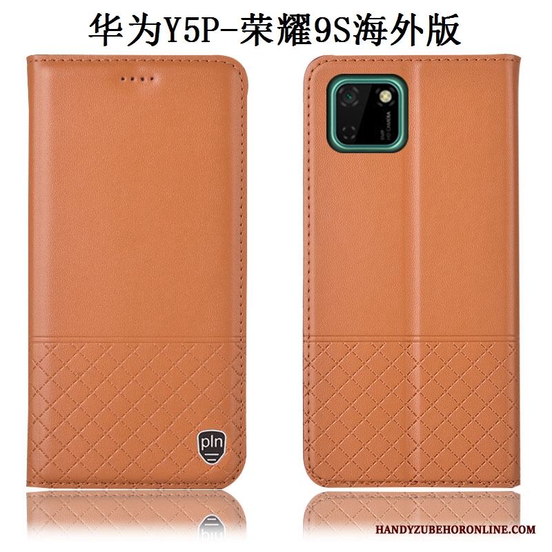Huawei Y5p Fodral Täcka Fallskydd Skal Telefon Svart All Inclusive Äkta Läder
