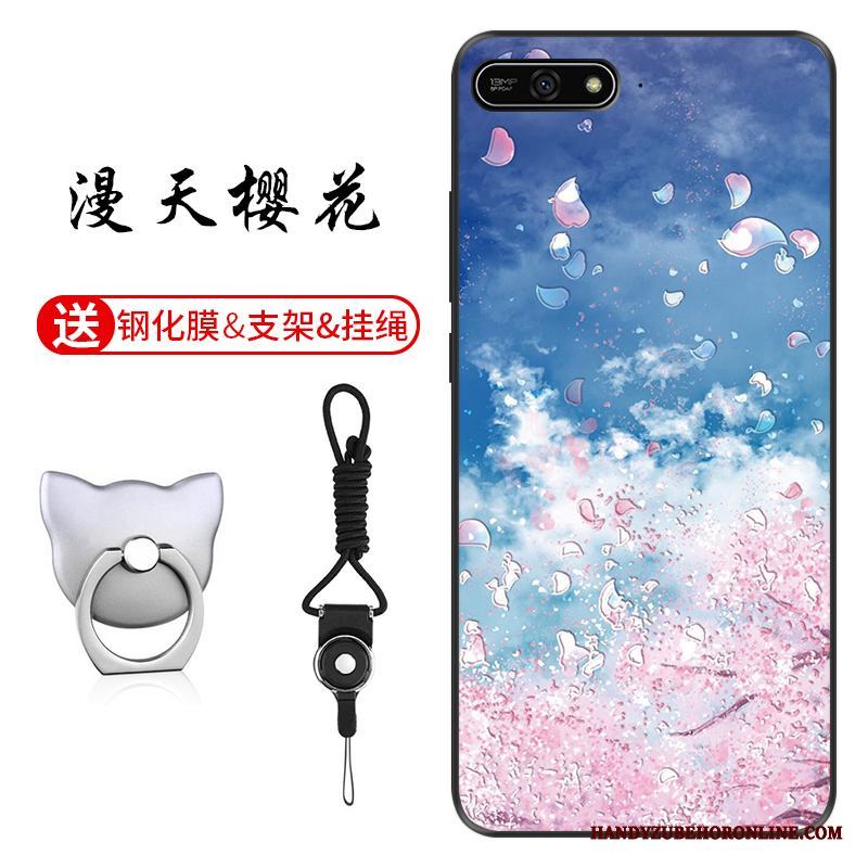 Huawei Y6 2018 Skydd Fallskydd Anpassa Fodral Mönster Gul Skal Telefon