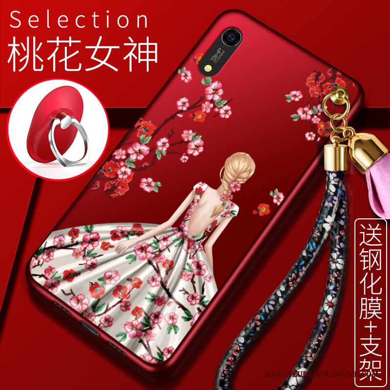 Huawei Y6 2019 Fodral Fallskydd Mobil Telefon Skal Telefon All Inclusive Kreativa Röd