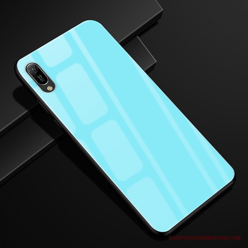 Huawei Y6 2019 Fodral Mjuk Skal Telefon Silikon Glas Skydd Solid Färg