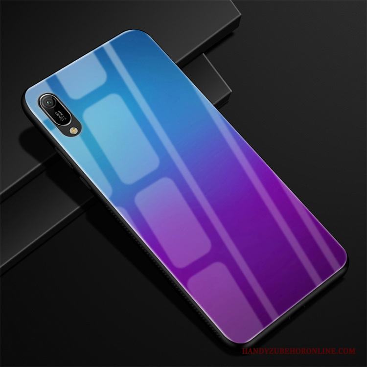 Huawei Y6 2019 Fodral Mjuk Skal Telefon Silikon Glas Skydd Solid Färg
