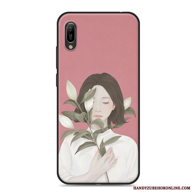 Huawei Y6 2019 Liten Kyla Skal Telefon Konst Rosa